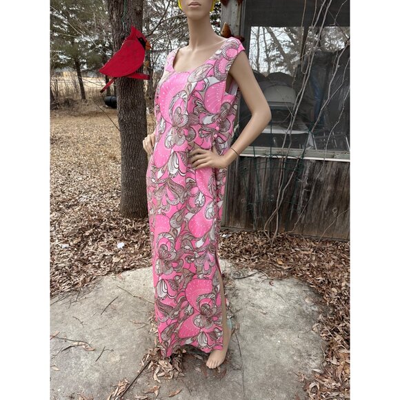 1960s Pink Floral Maxi Dress Evening Gown Creation A La Mode de Paris by Hero Mo - Picture 4 of 9